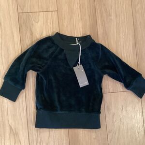 NWT. Miki Miette Brand Peacock Green Velour L/S Shirt Boys 3 Mos